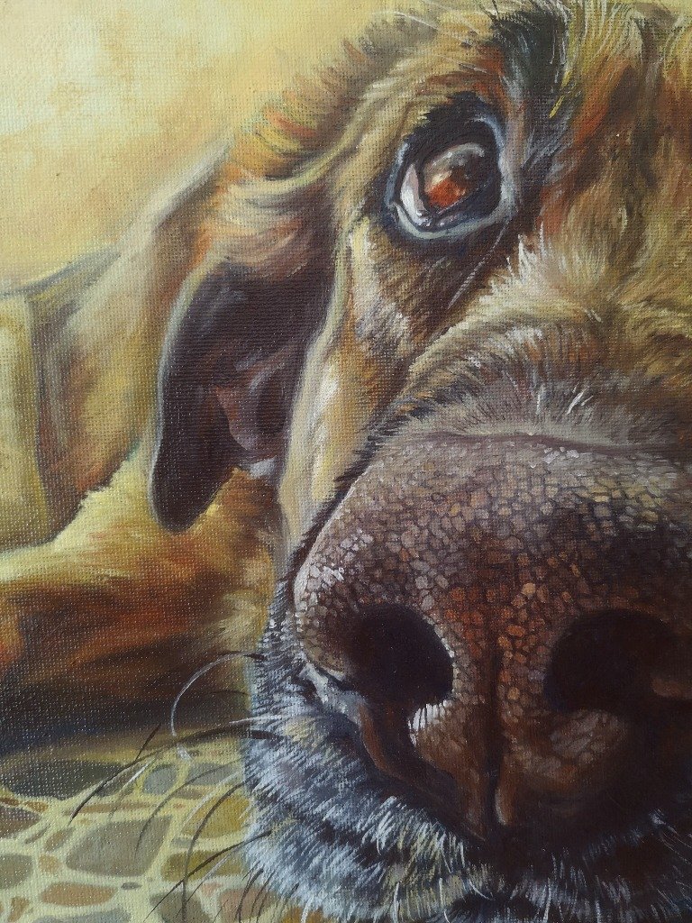 Macro de mirada al óleo