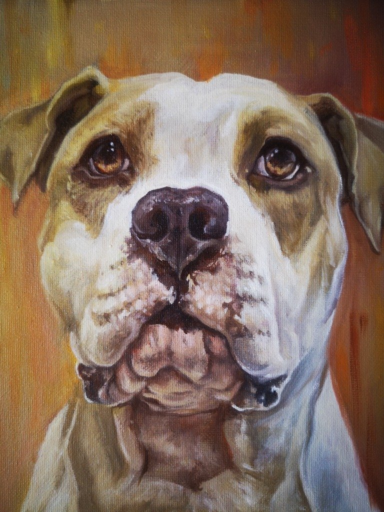 Detalle de mirada al óleo